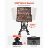 Hunting Chair, 360Â° Silent Swivel, Foldable Portable Blind Chair, Heavy-Duty Steel Frame Ground Stool Seat, with Armrests, Cover, Anti-Sink Feet